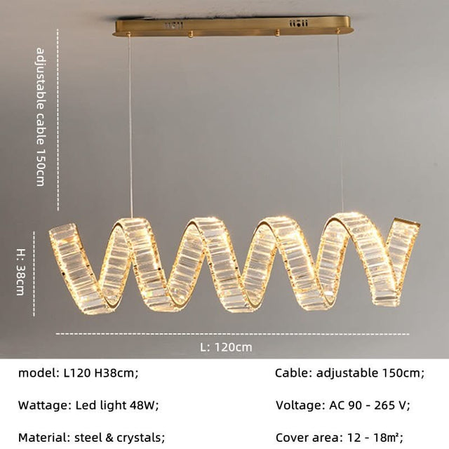 Wave Crystal Pendant Light: Enhance Your Space-ChandeliersDecor.com