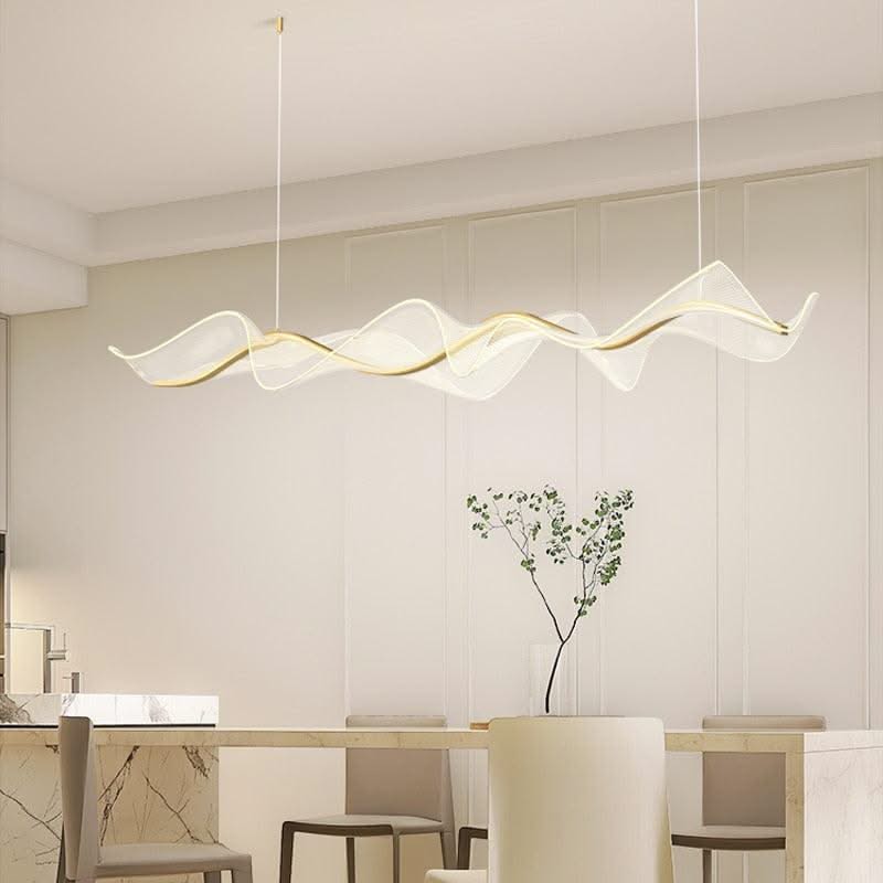 ChandeliersDecor.com-Kitchen Island-Wave LED Hanging Light for Dining and Kitchen Island