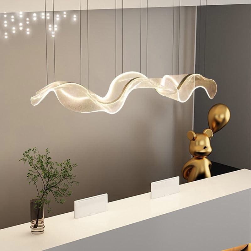 ChandeliersDecor.com-Kitchen Island-Wave LED Hanging Light for Dining and Kitchen Island