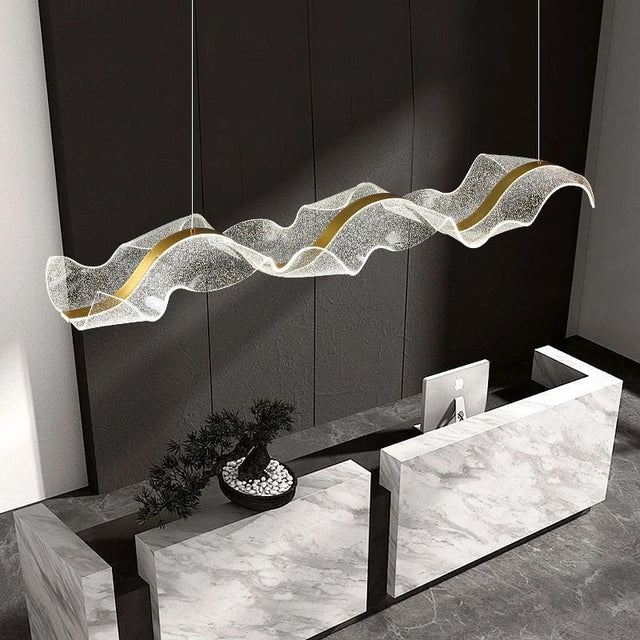 ChandeliersDecor.com-Kitchen Island-Wave LED Hanging Light for Dining and Kitchen Island