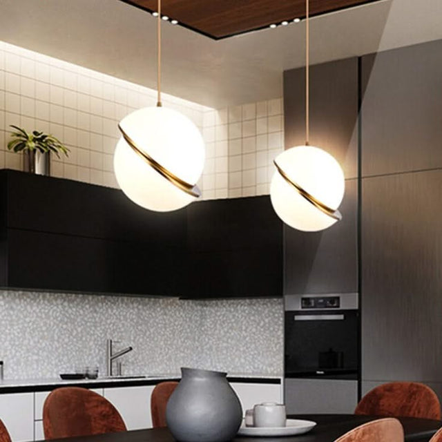 White Glass Ball Bubble LED Pendant Lights - Modern Style-ChandeliersDecor.com
