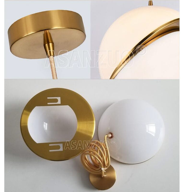 White Glass Ball Bubble LED Pendant Lights - Modern Style-ChandeliersDecor.com