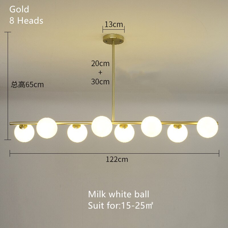 ChandeliersDecor.com-Kitchen Island-White Glass Ball Chandelier - Stunning Lighting Fixture