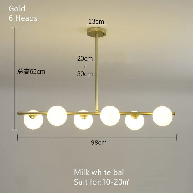 White Glass Ball Chandelier - Stunning Lighting Fixture-ChandeliersDecor.com