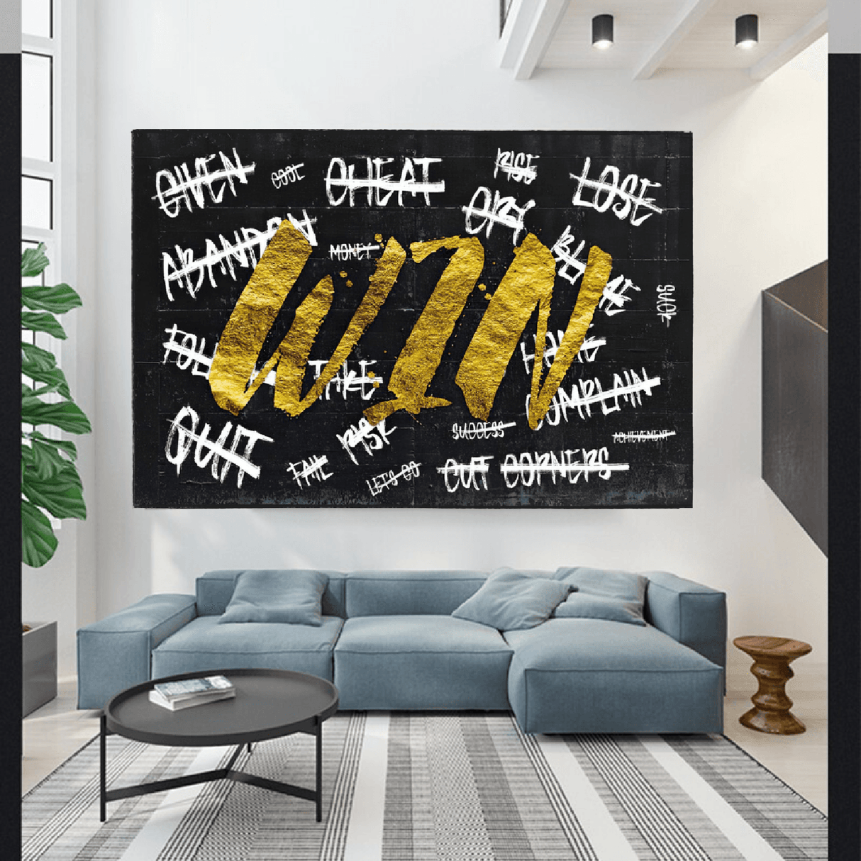 ChandeliersDecor.com-Wall Posters-WIN victory Motivational Art - Canvas Wall Art