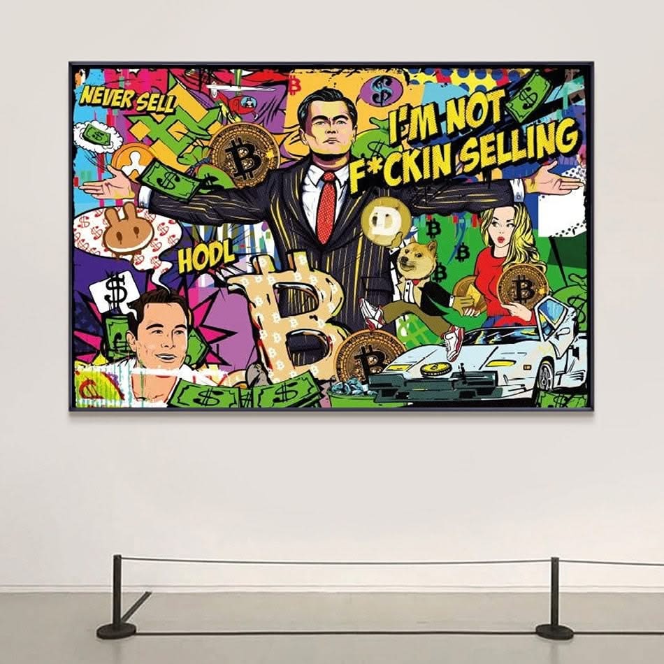 Wolf of Wall Street Canvas Art - Bitcoin Millionaire-ChandeliersDecor.com