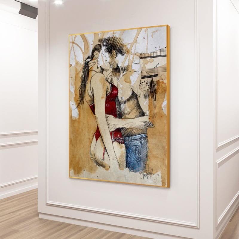 Woman and Bird: Girl and Bird Poster Canvas Wall Art-ChandeliersDecor.com