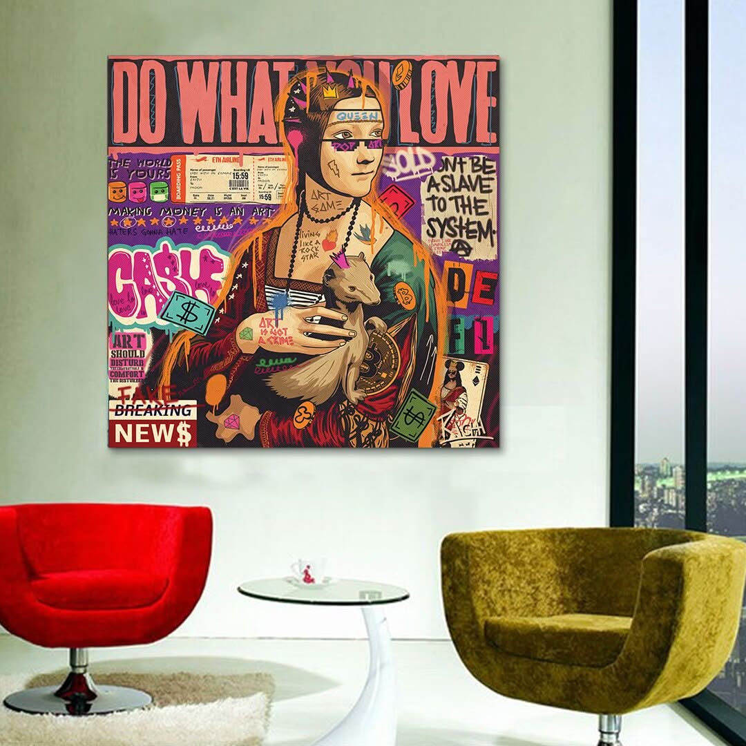 Woman Holding Lamb Canvas Wall Art - Do what you Love Art-ChandeliersDecor.com