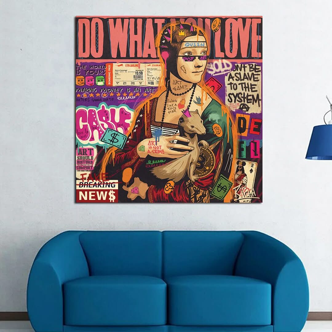 Woman Holding Lamb Canvas Wall Art - Do what you Love Art-ChandeliersDecor.com