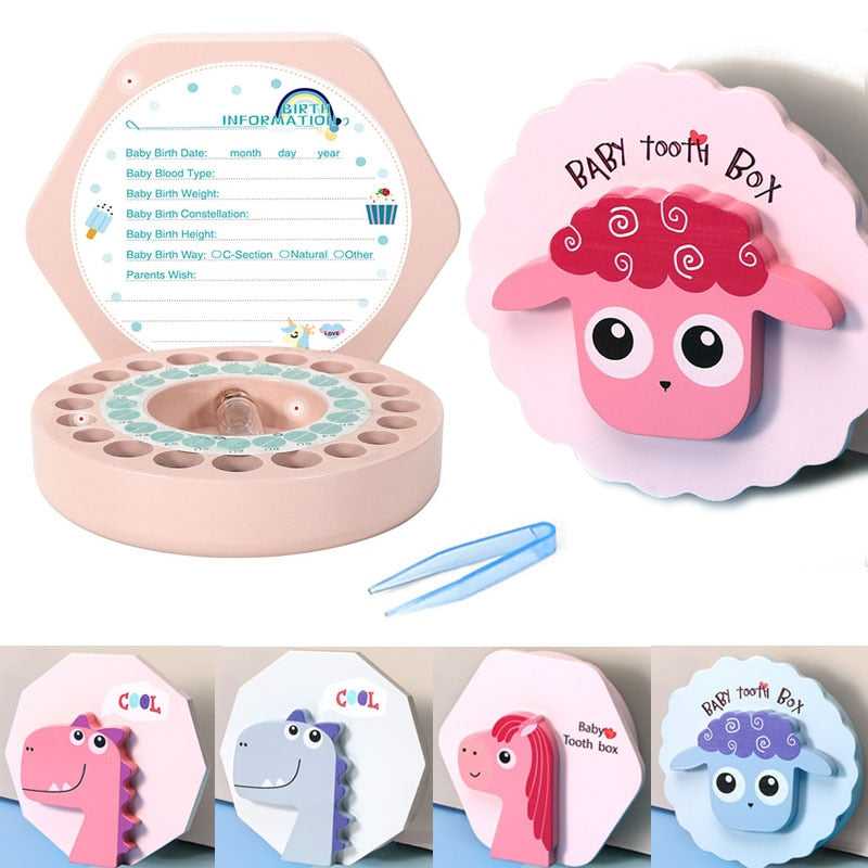 ChandeliersDecor.com-Wooden Baby Tooth Box - Baby Boy Tooth Box - Kids Tooth Box