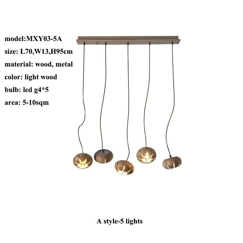 ChandeliersDecor.com-Pendant Lights-Wooden LED Chandelier: Illuminate with Natural Charm