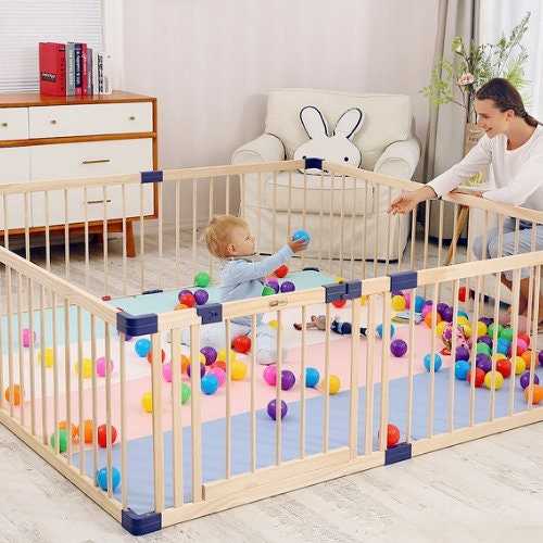 ChandeliersDecor.com-Playpen and Ball Pits-Wooden Play Fence - Perfect Playpen Fencing Solution