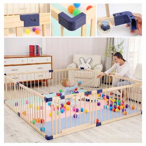 ChandeliersDecor.com-Playpen and Ball Pits-Wooden Play Fence - Perfect Playpen Fencing Solution