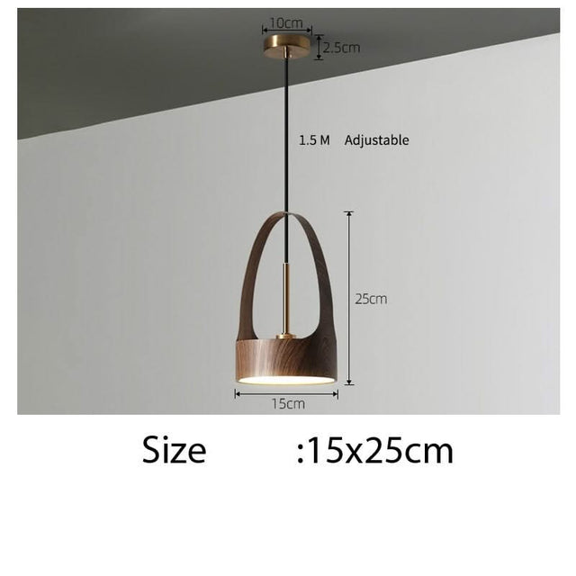 Wooden Style Pendant Bedside Light - Illuminate Your Space-ChandeliersDecor.com