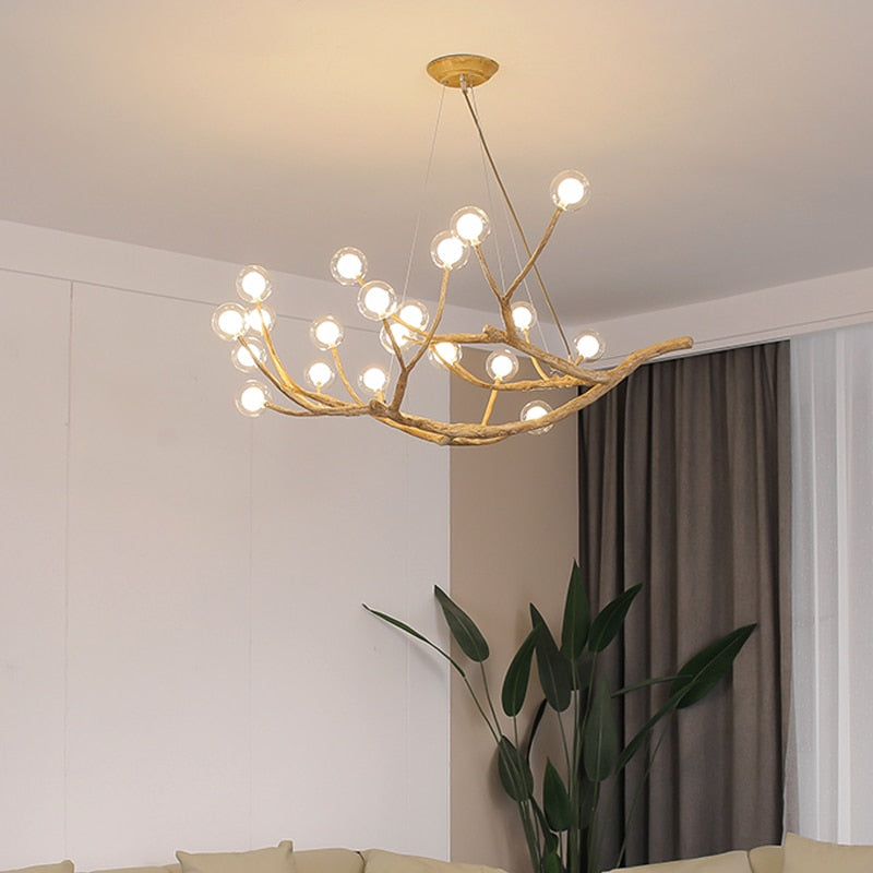 ChandeliersDecor.com-Chandeliers-Wooden Twigs Chandelier - Elegant Lighting for any Space