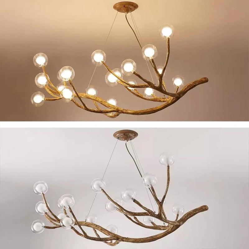 ChandeliersDecor.com-Chandeliers-Wooden Twigs Chandelier - Elegant Lighting for any Space