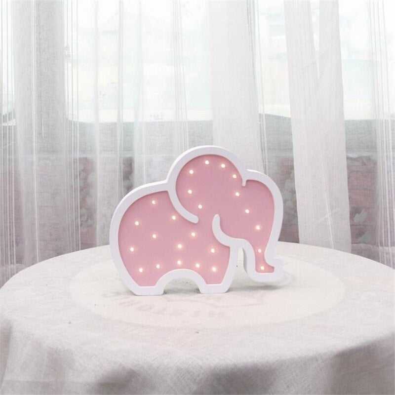 ChandeliersDecor.com-Kids Room Nursery Lighting-Woodiness Baby Elephant LED Bedside Lamp - Kids Bedside Lamp