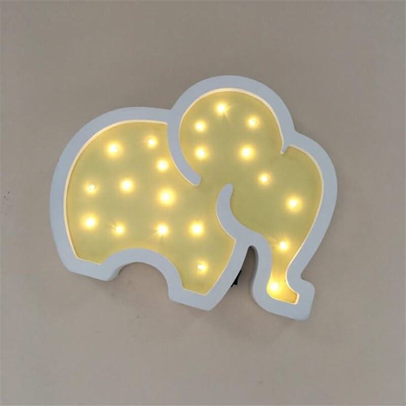 ChandeliersDecor.com-Kids Room Nursery Lighting-Woodiness Baby Elephant LED Bedside Lamp - Kids Bedside Lamp