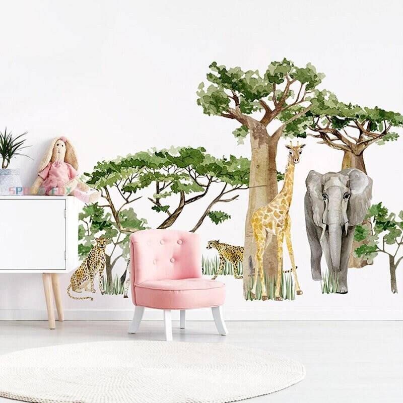 ChandeliersDecor.com-Wallpapers Murals-Woodland Forest Animals Wall Stickers: Vibrant Decals