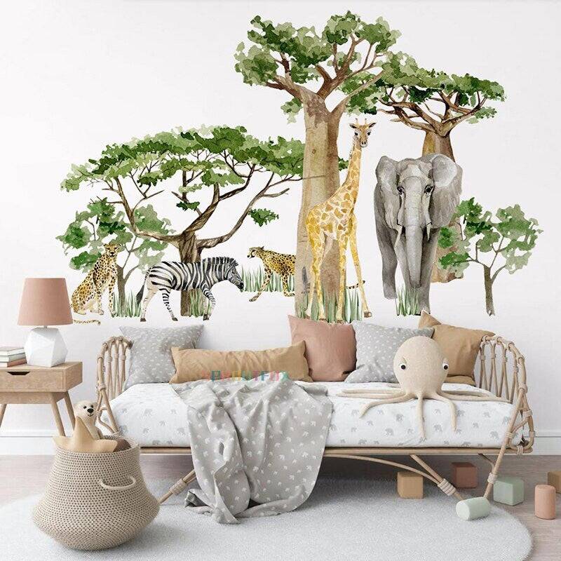 ChandeliersDecor.com-Wallpapers Murals-Woodland Forest Animals Wall Stickers: Vibrant Decals