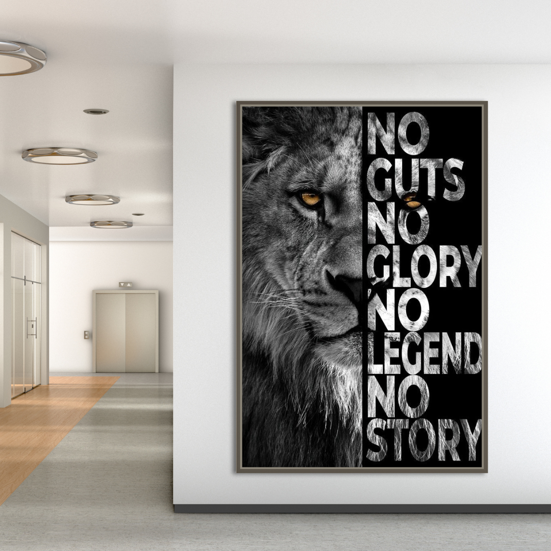 Words Never Quit Poster: Lions Canvas Wall Art-ChandeliersDecor.com