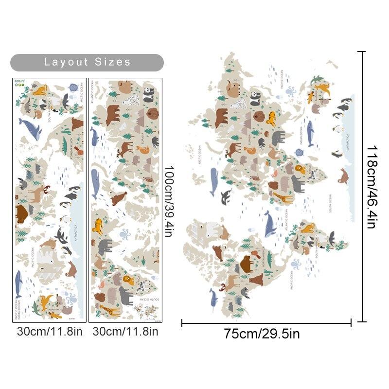 ChandeliersDecor.com-World Map Wall Sticker: Detailed Global Design