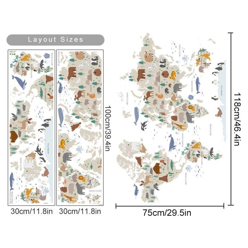 ChandeliersDecor.com-World Map Wall Sticker: Detailed Global Design