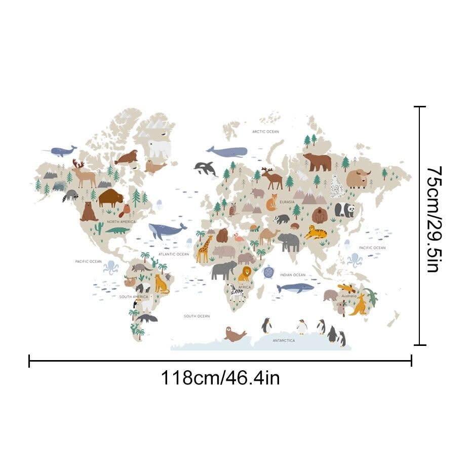 ChandeliersDecor.com-World Map Wall Sticker: Detailed Global Design