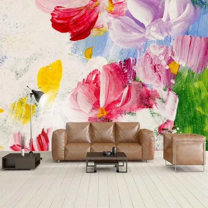 Colourful Flowers Wallpaper - Vibrant Floral Prints-ChandeliersDecor.com