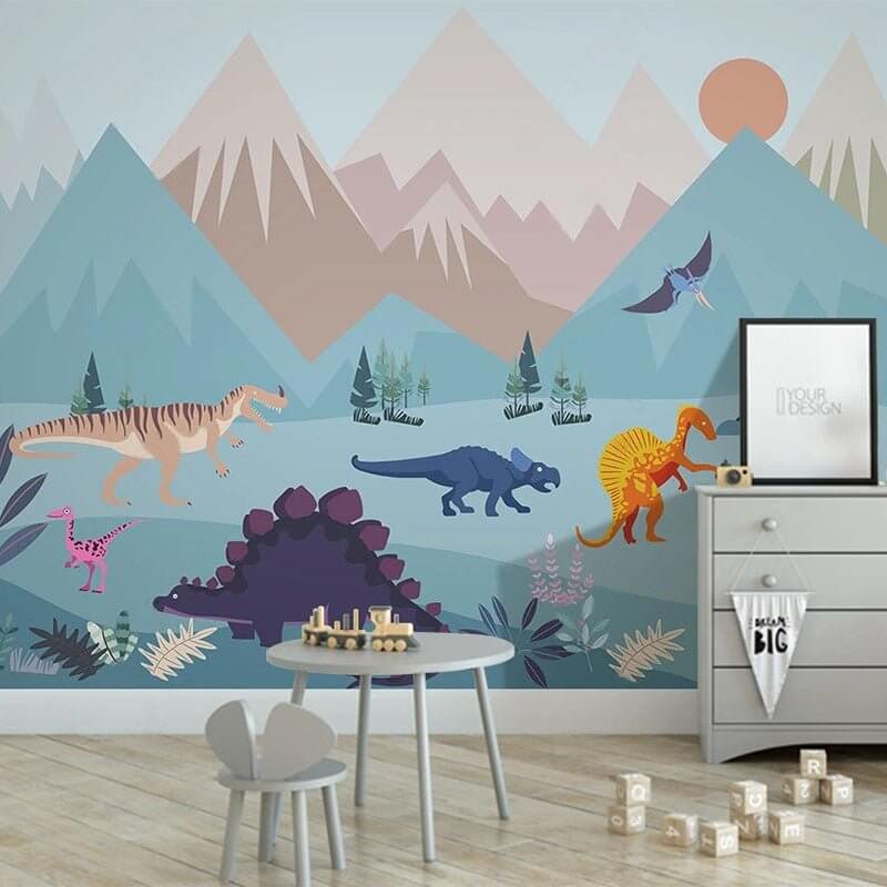 Dino Dreamland Wallpaper-ChandeliersDecor.com