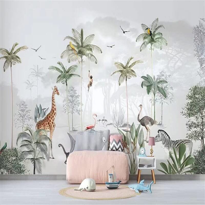 Enchanting Animals in Forest Nursery Wallpaper-ChandeliersDecor.com