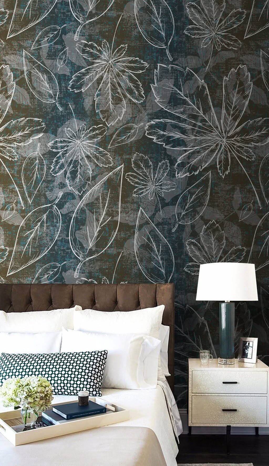 Floral Background Tropical Wallpaper Mural-ChandeliersDecor.com