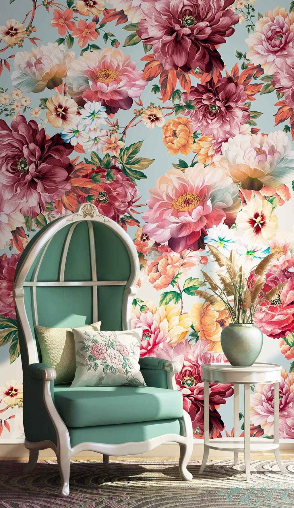Floral Blossom Haven Wallpaper Mural-ChandeliersDecor.com