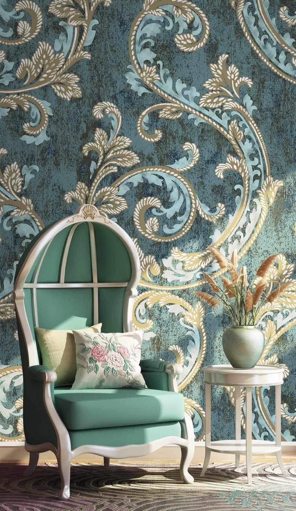 Floral Kingdom Wallpaper Mural-ChandeliersDecor.com