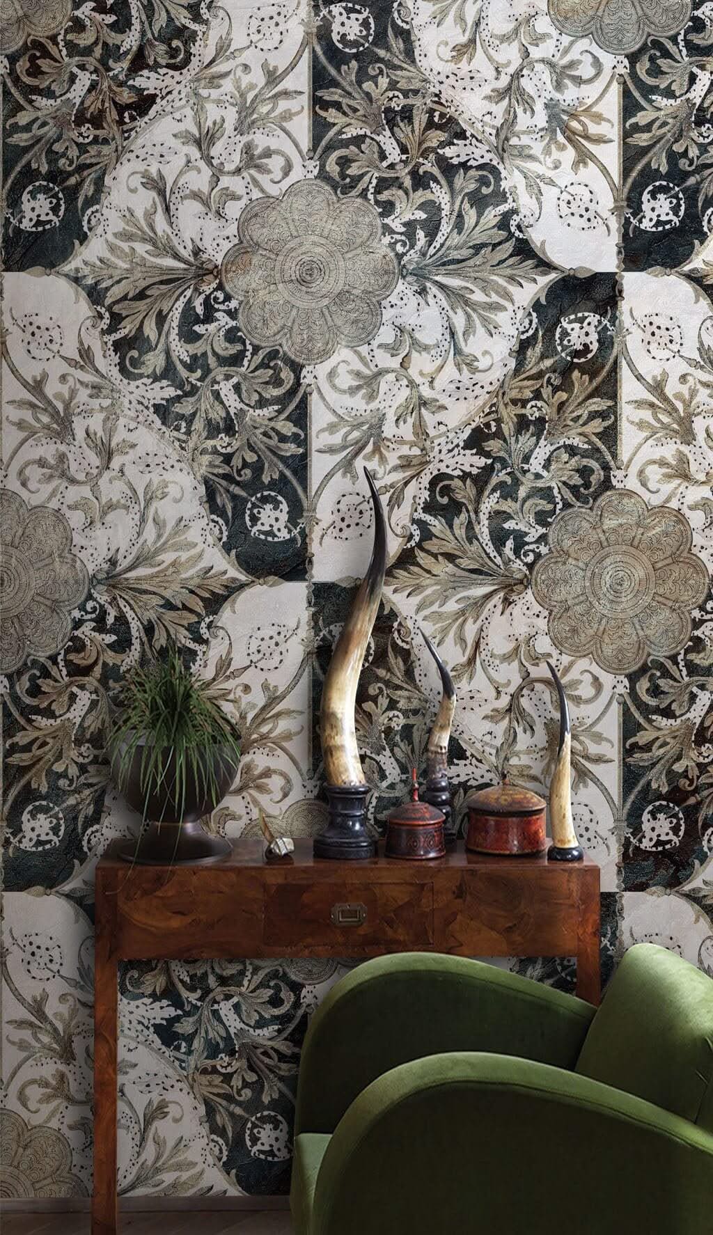 Floral Luxurious Wallpaper Mural-ChandeliersDecor.com