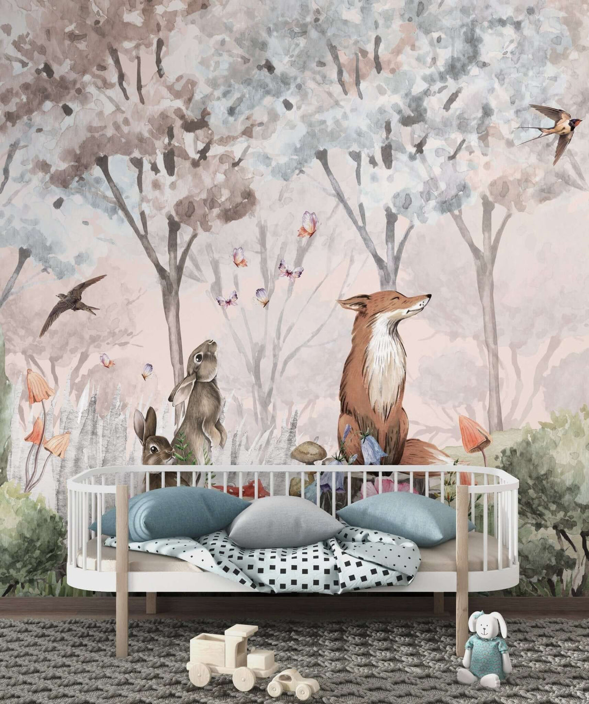Fox in Woods Wallpaper Mural - Stunning Nature Design-ChandeliersDecor.com