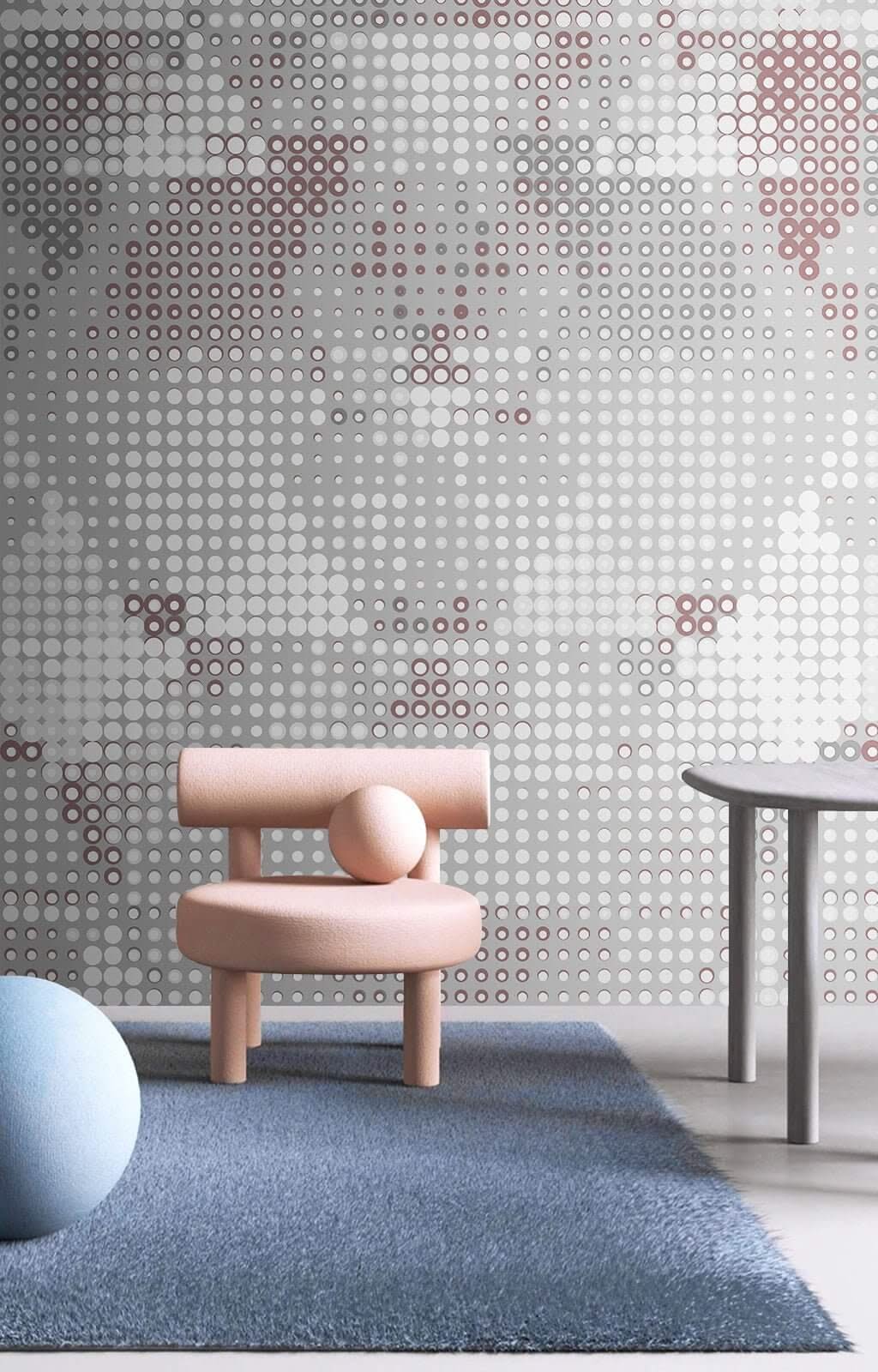 Geometric Dot Texture Wallpaper Mural-ChandeliersDecor.com