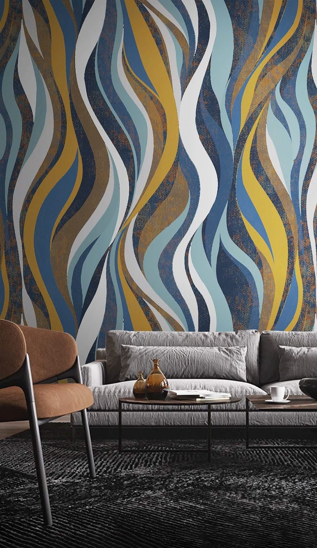 Geometric Flames Wallpaper Mural-ChandeliersDecor.com