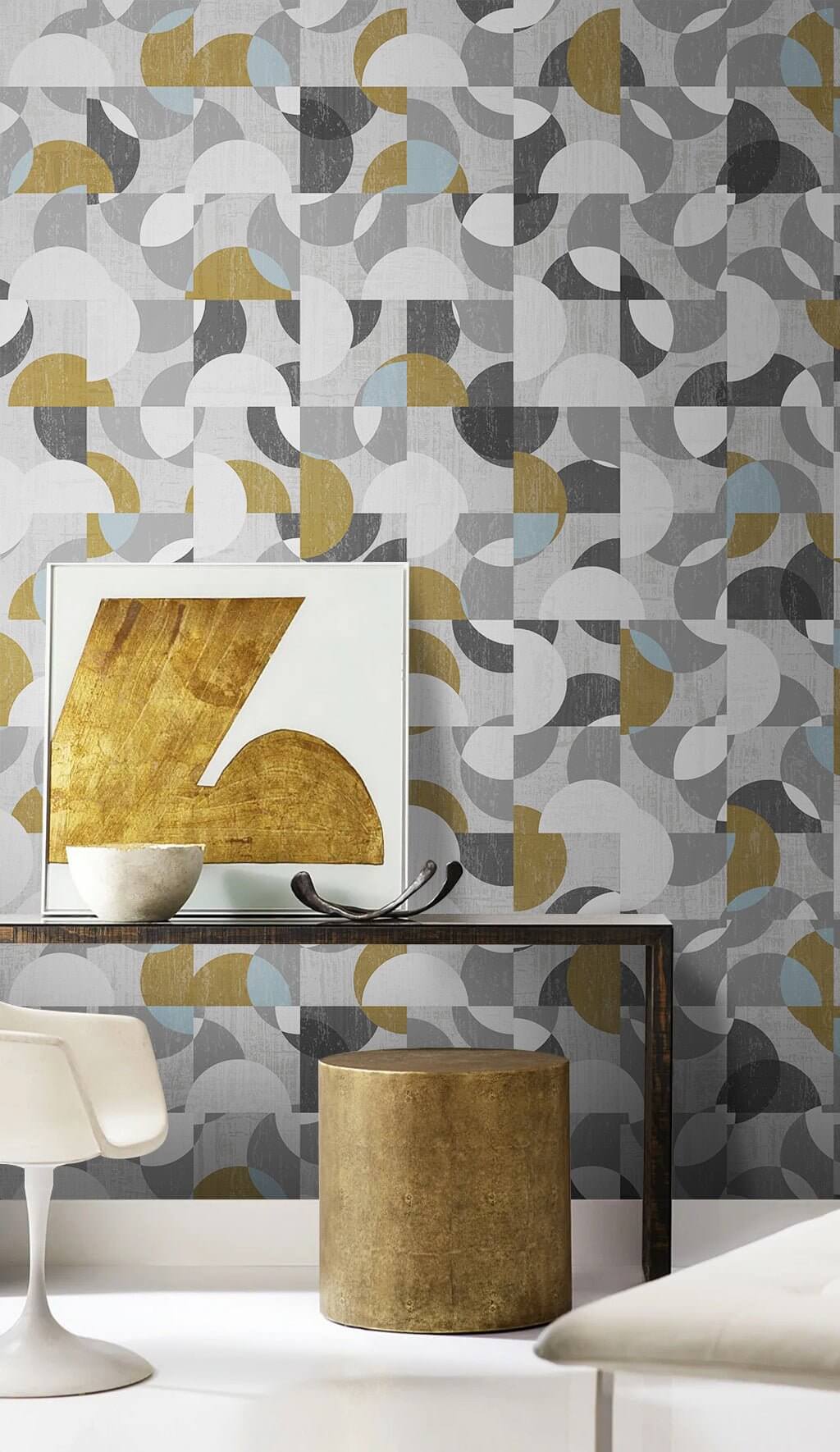 Geometric Love Wallpaper Mural-ChandeliersDecor.com
