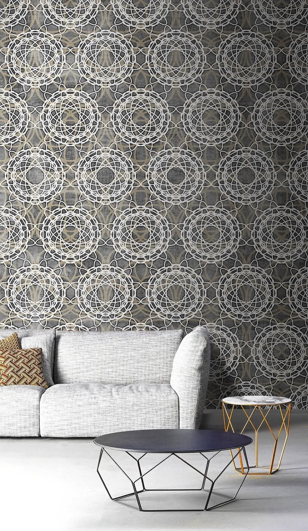Geometric Mandala Reunion Wallpaper Mural-ChandeliersDecor.com