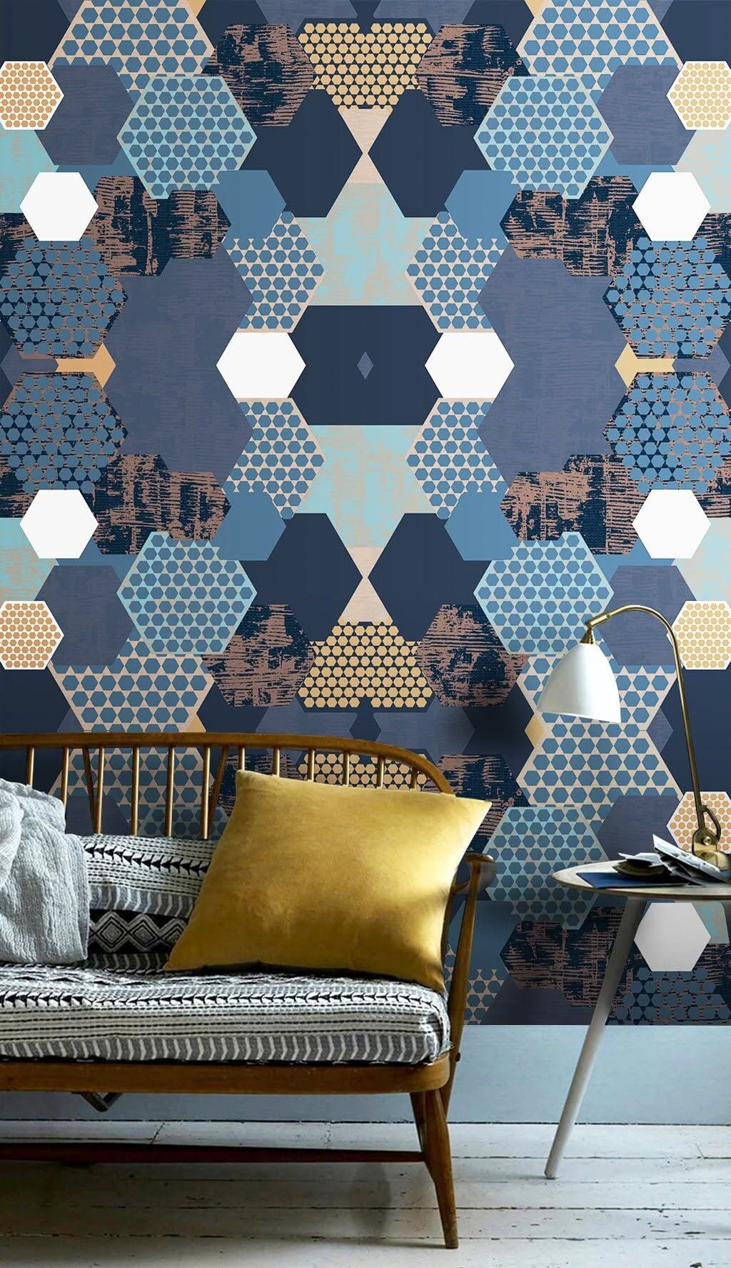 Geometric Mergers Wallpaper Mural-ChandeliersDecor.com