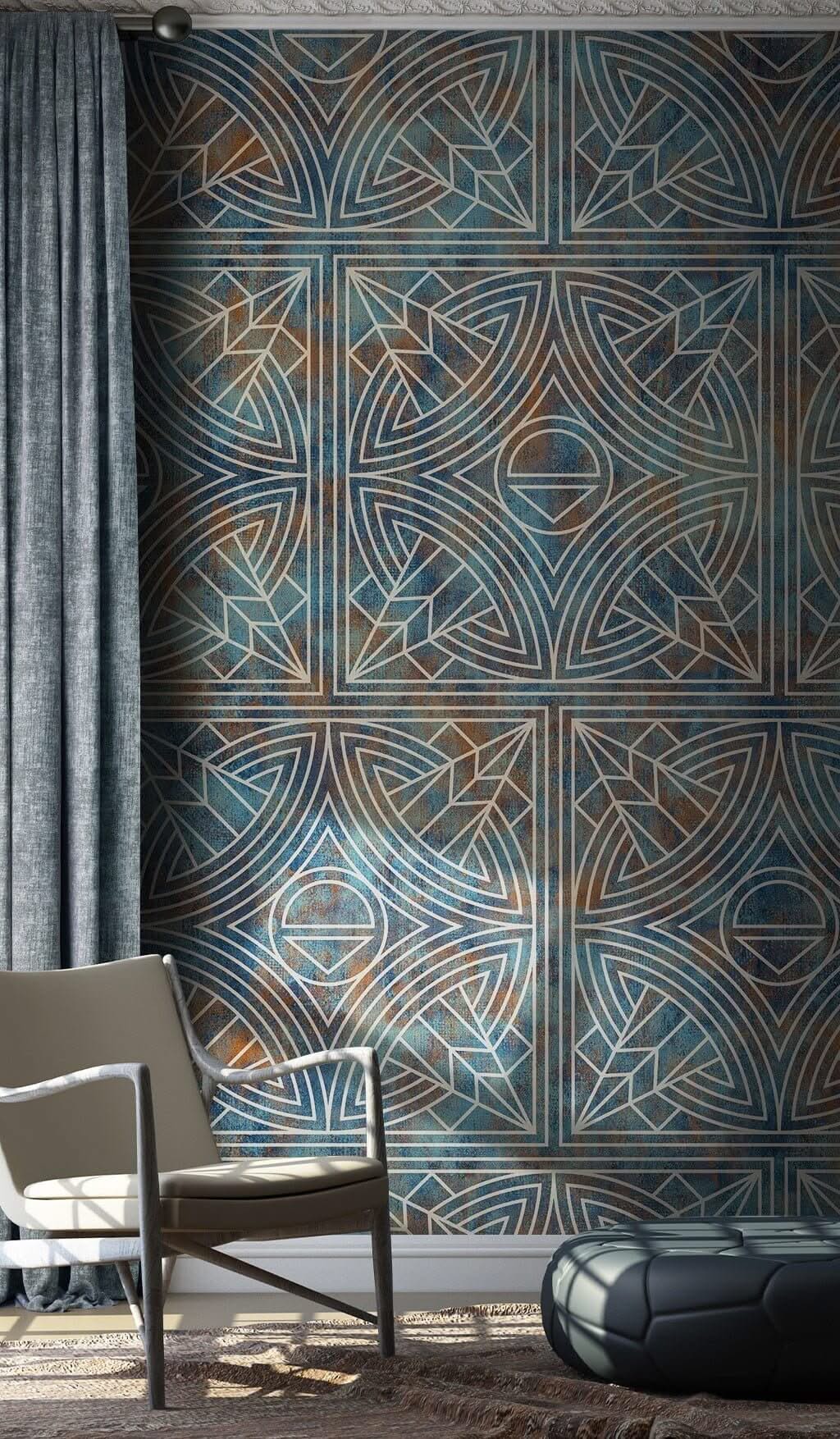 Geometric Texture Spread Wallpaper Mural-ChandeliersDecor.com