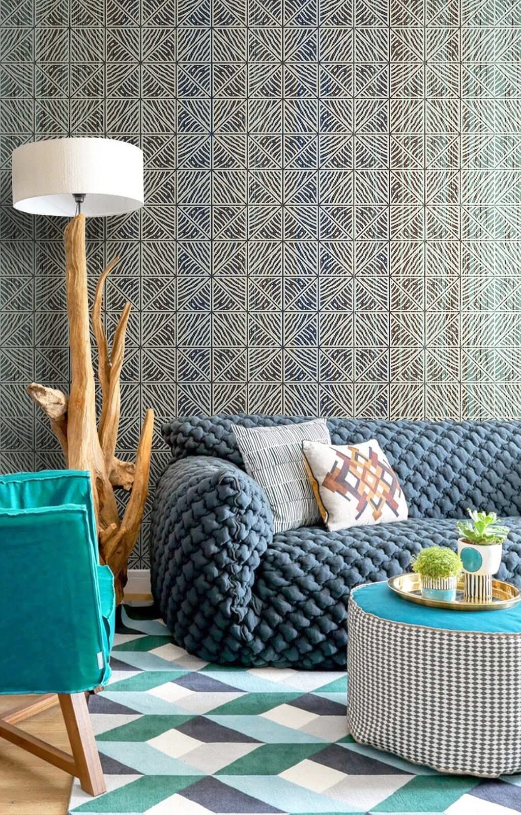 Geometric Texture Square Wallpaper Mural-ChandeliersDecor.com