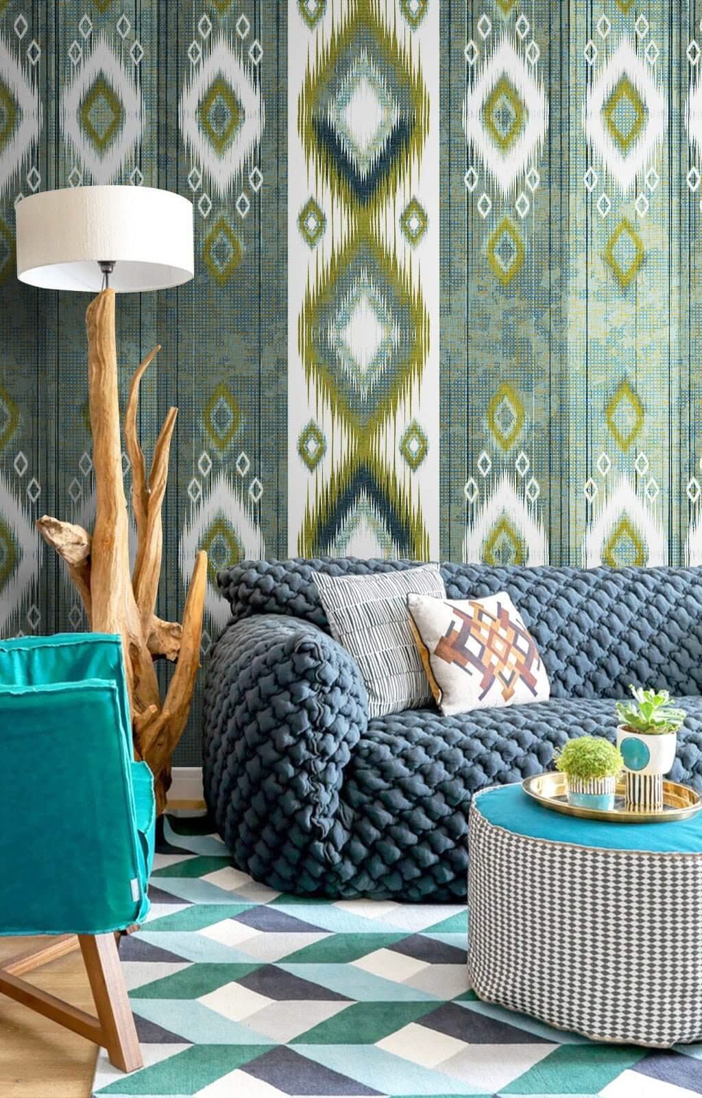 Geometric Traditions Wallpaper Mural-ChandeliersDecor.com