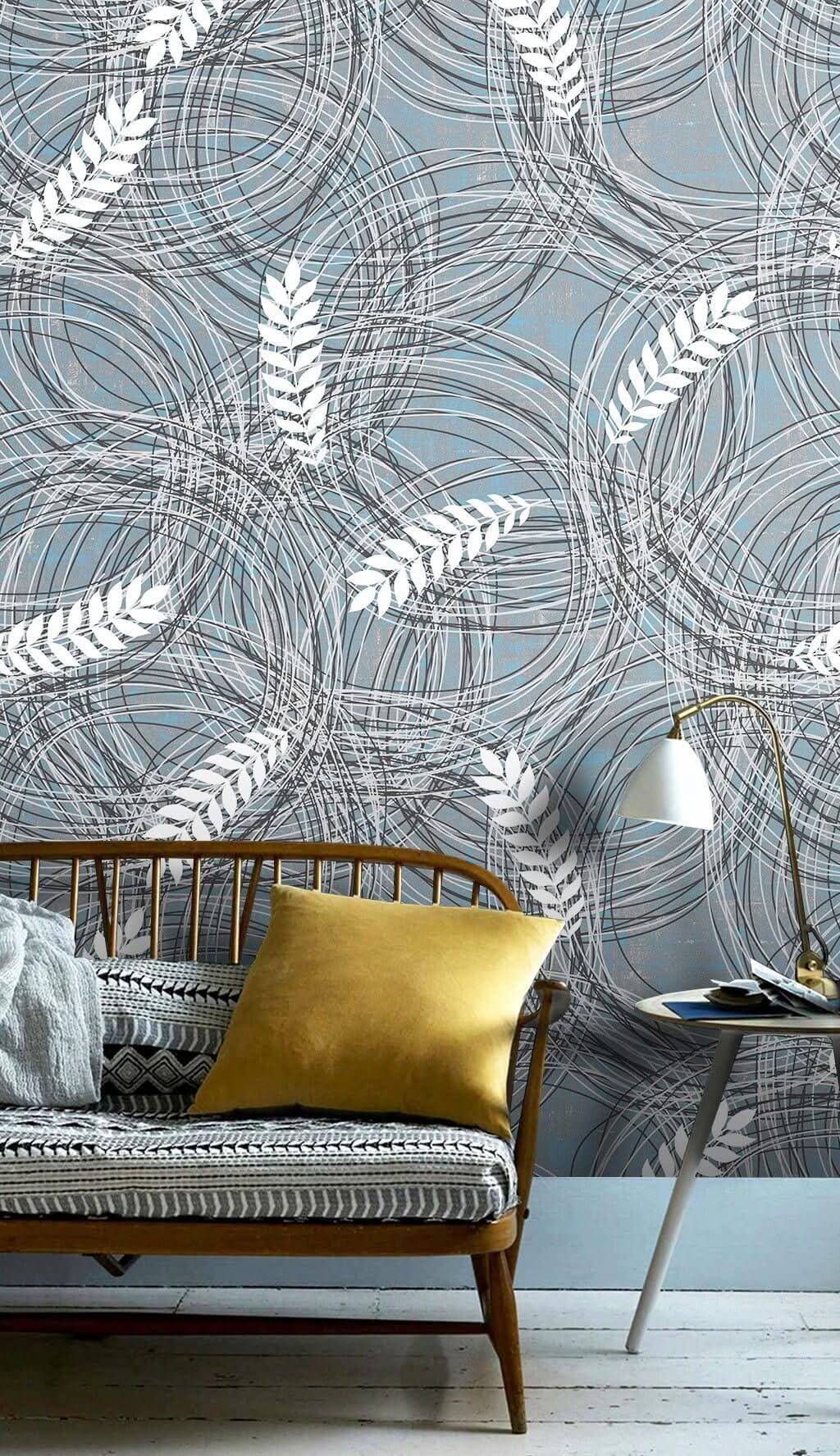 Geometric White Grains Wallpaper Mural-ChandeliersDecor.com