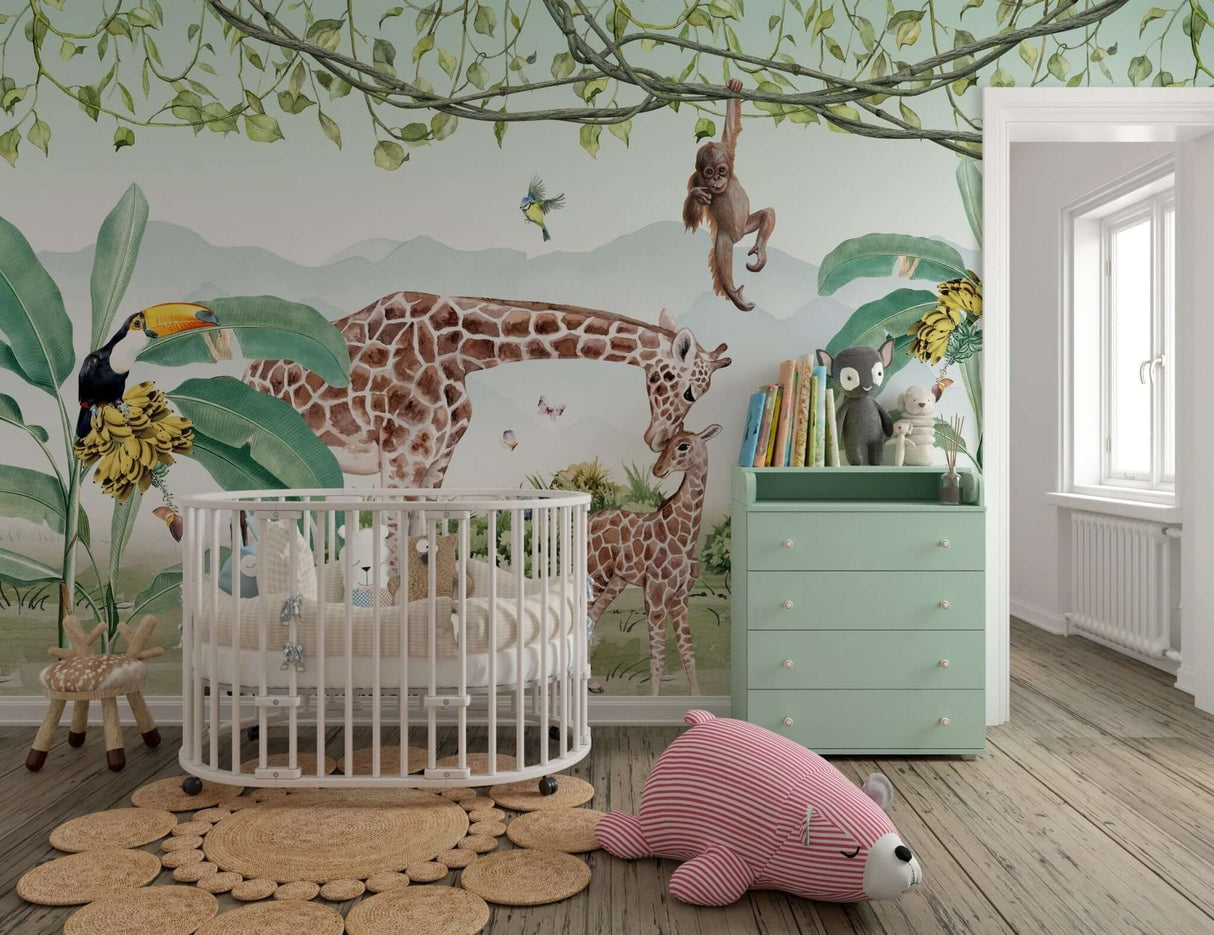 Get Mesmerized with Giraffe Love – Kids Room Wallpaper Mural-ChandeliersDecor.com