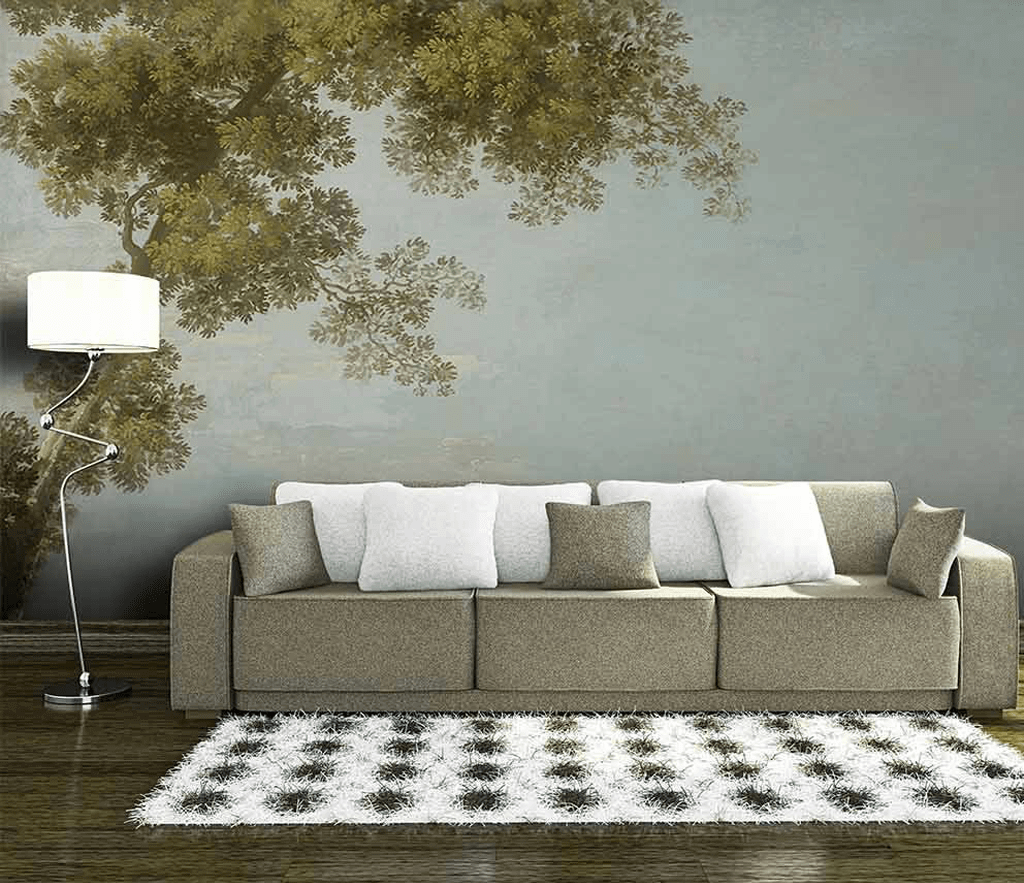 Green in Morning Shadow – Tree Wallpaper Murals-ChandeliersDecor.com