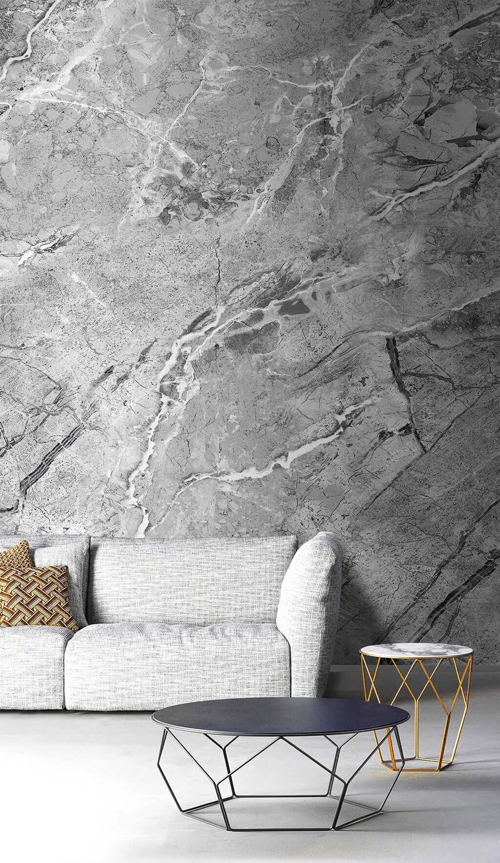 Grey Tone Natural Stone Wallpaper Mural-ChandeliersDecor.com