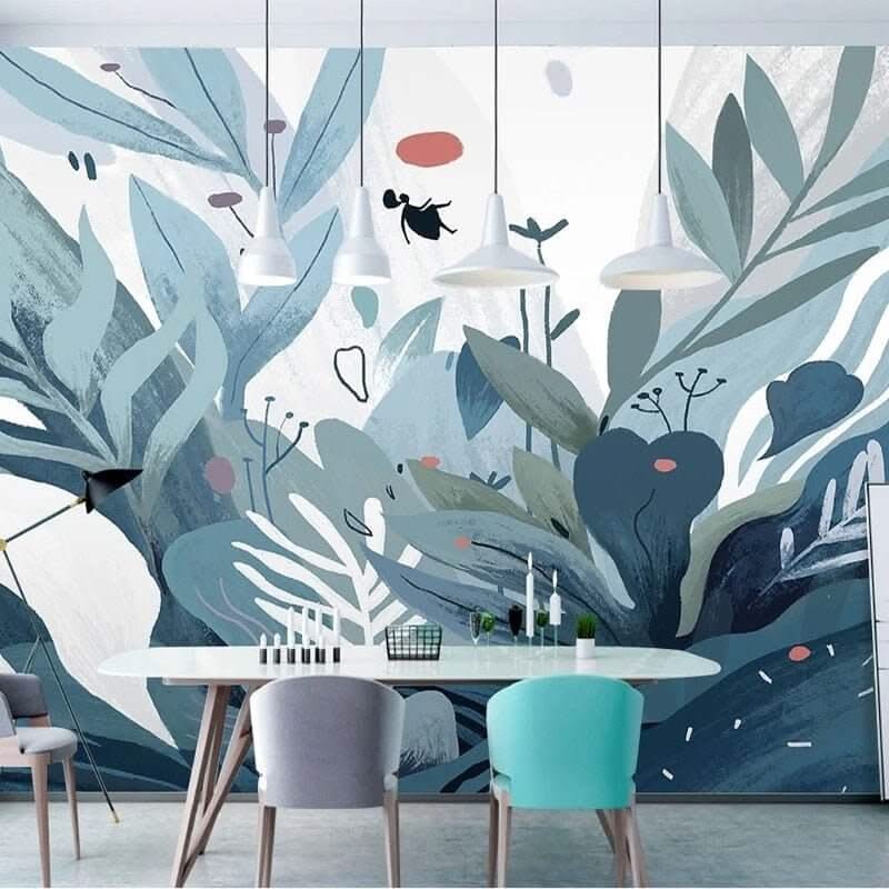 Hand-painted Plants Wallpaper for Home Wall Decor-ChandeliersDecor.com