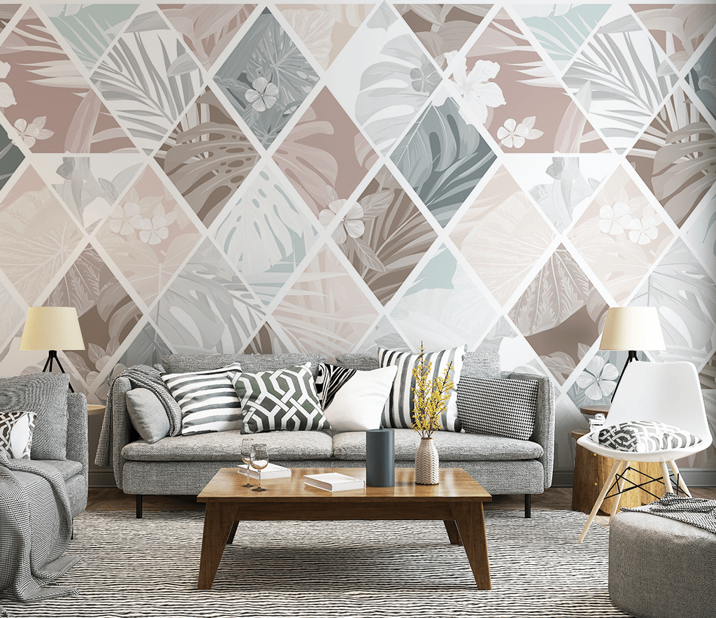 Hexagonal Geometric Pattern Wallpaper Murals-ChandeliersDecor.com